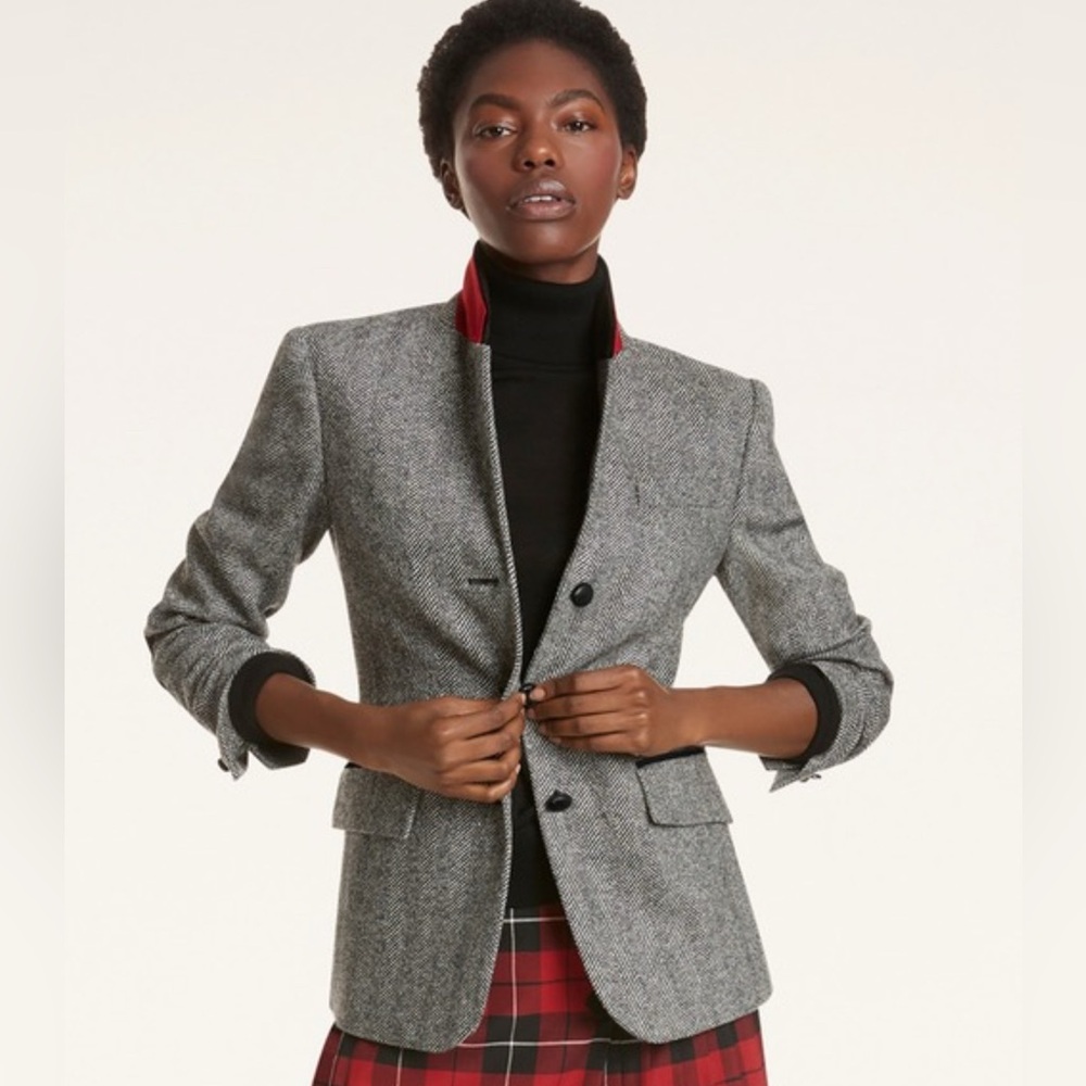 Brooks Brothers Women's 100% Wool Herringbone Jacket Size 4